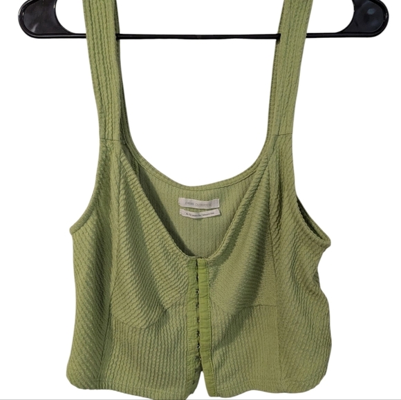 Urban Outfitters,Green Ribbed Crop Top,Size Xl - Picture 2 of 3